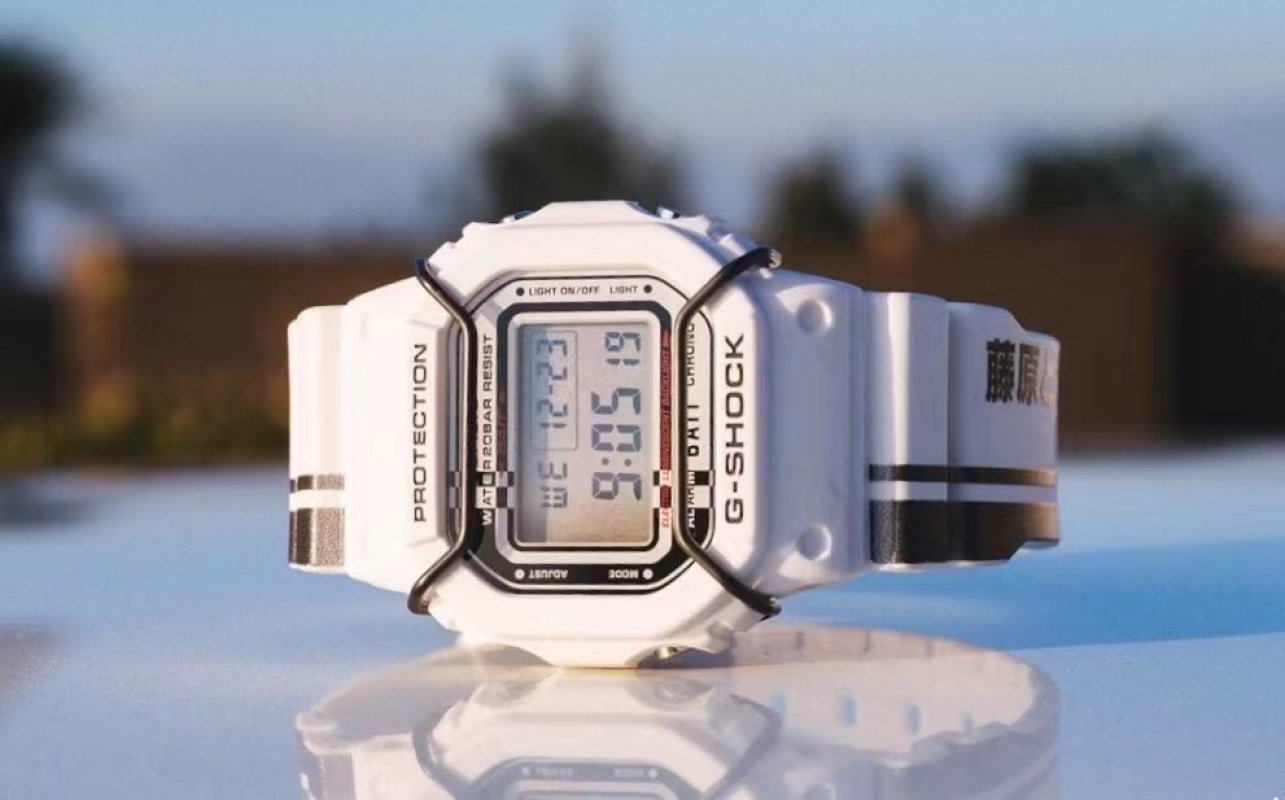 Casio G-Shock DW5600 Initial D Square Digital Watch White view