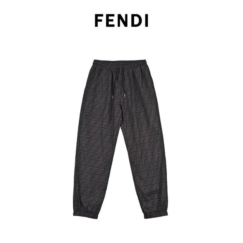 Fendi FF Monogram Brown Wide-Leg Pants view