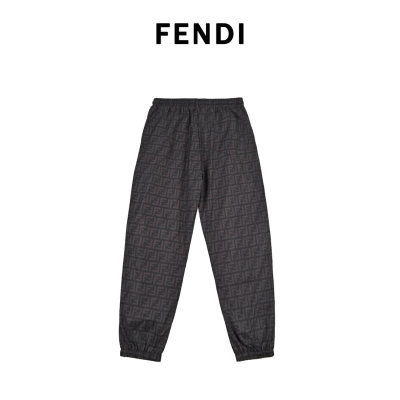 Fendi FF Monogram Brown Wide-Leg Pants view