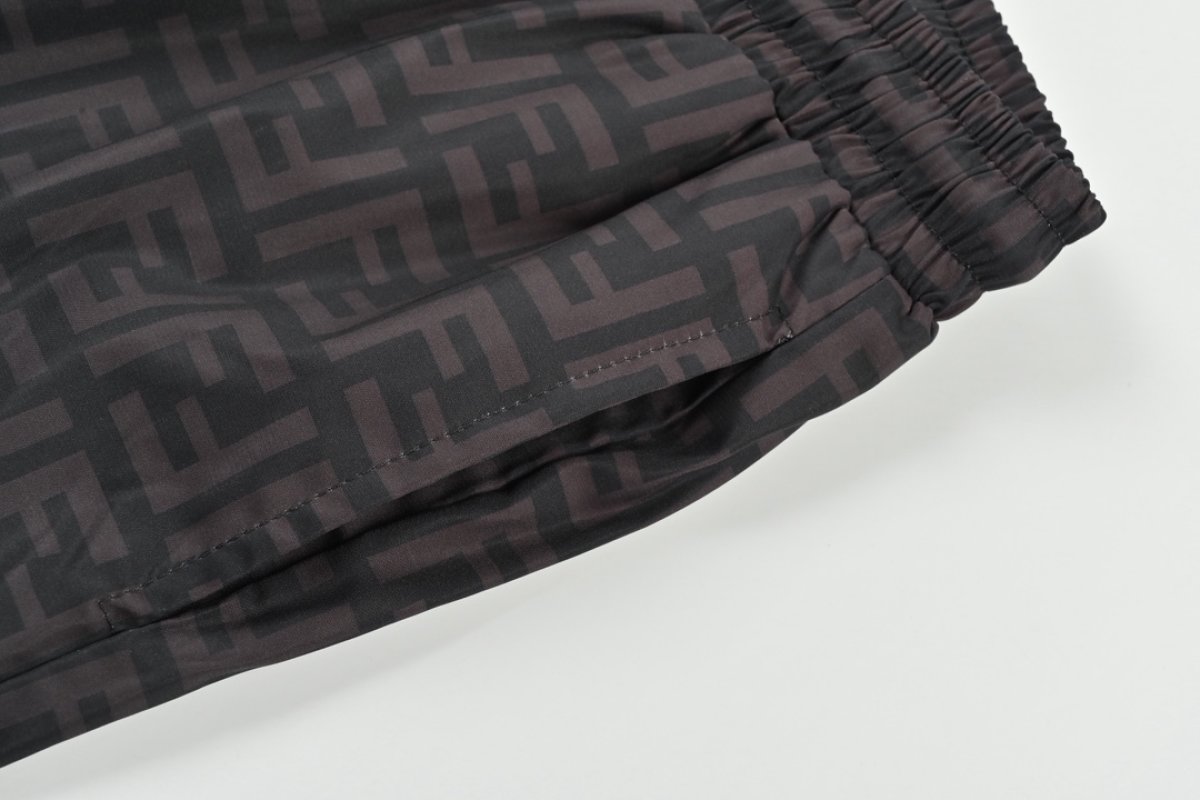 Fendi FF Monogram Brown Wide-Leg Pants view