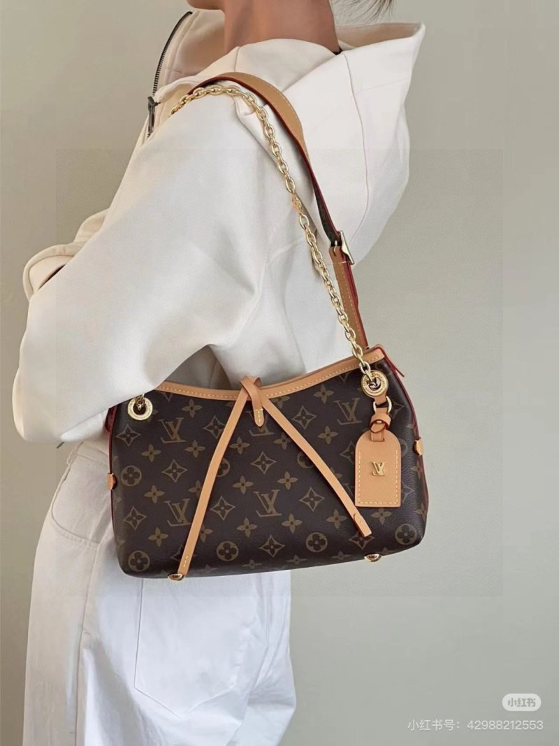 Louis Vuitton Monogram Canvas Shoulder Bag Brown