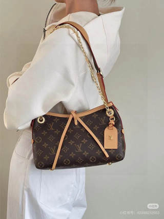 Louis Vuitton Monogram Canvas Shoulder Bag Brown