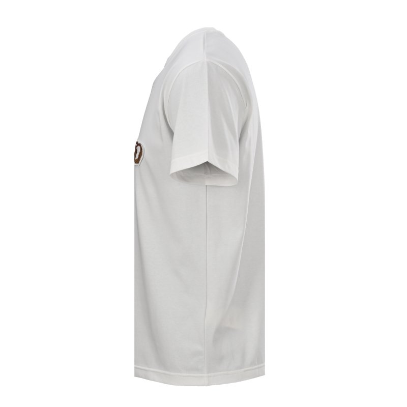 White Crew Neck T-Shirt with Gold Chain Embroidered Graphic view