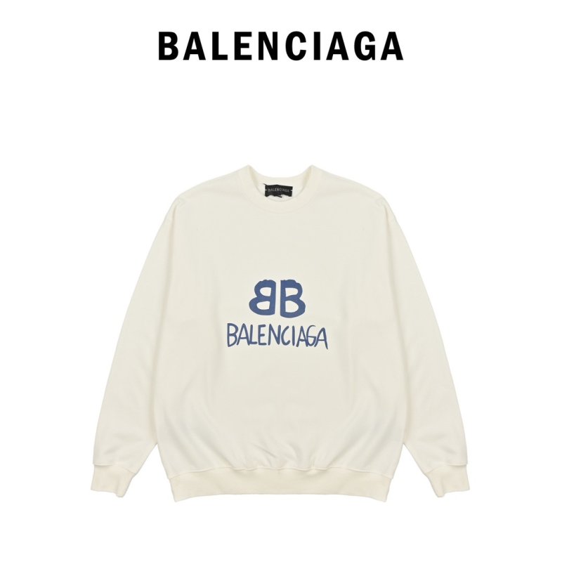 Balenciaga BB Logo White Crewneck Sweatshirt view