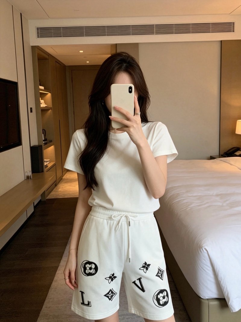 Louis Vuitton Monogram Cream Shorts view