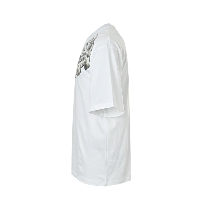 White T-Shirt with Money Wing Chest Graphic Print view