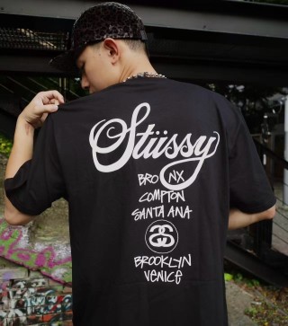 Stüssy Black Graphic Print Short Sleeve T-Shirt view 3