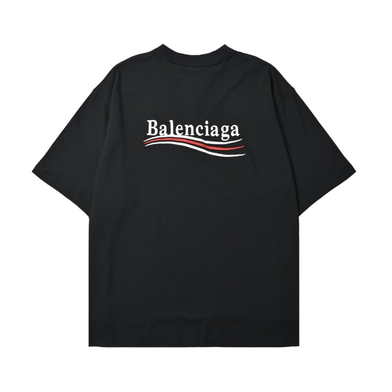 Balenciaga Black Logo Stripe Short Sleeve T-Shirt view