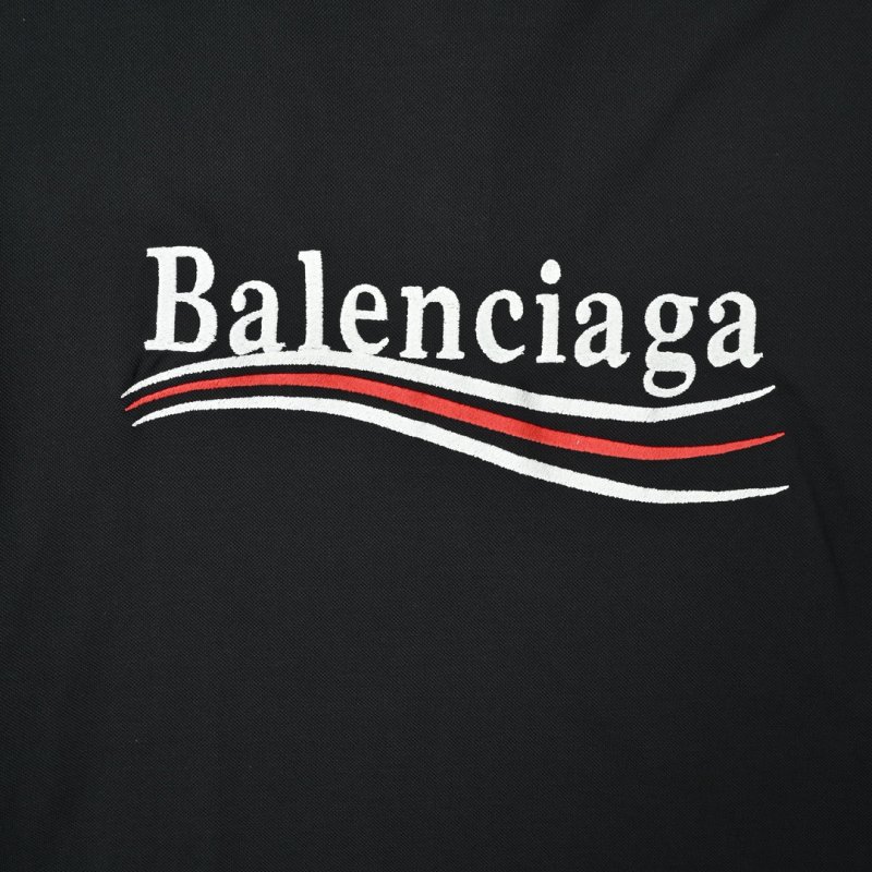 Balenciaga Black Logo Stripe Short Sleeve T-Shirt view