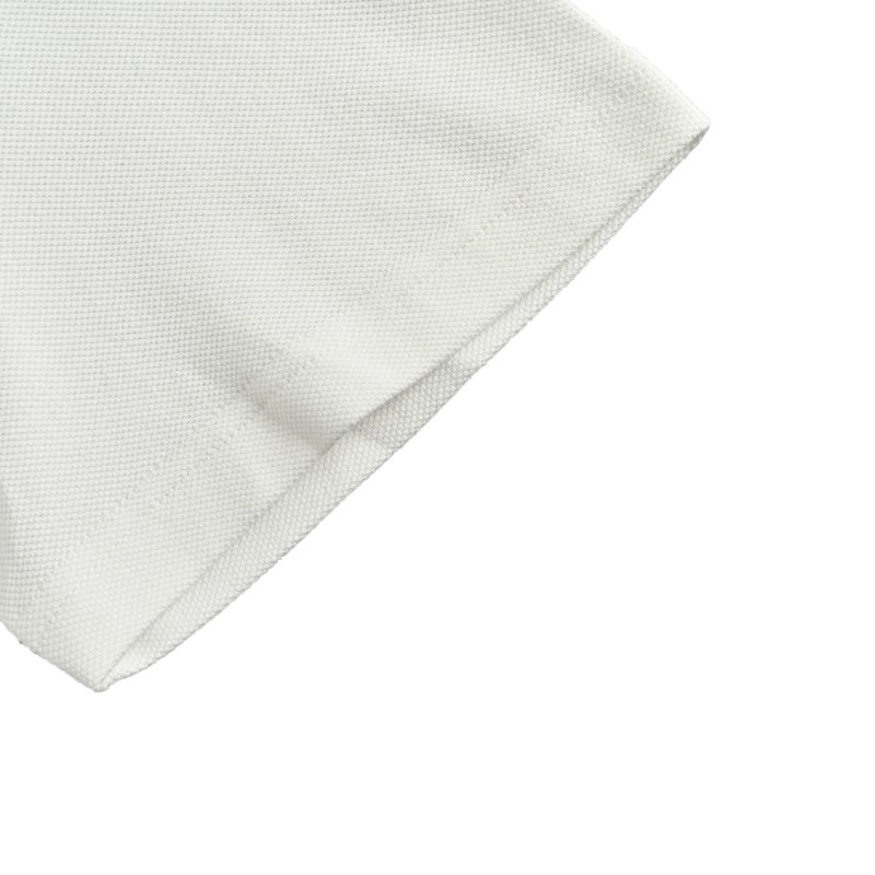 White Crew Neck T-Shirt with Black Logo Patch view