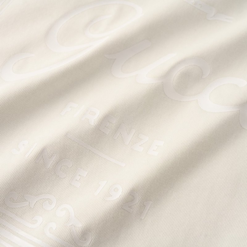 White Graphic Short Sleeve T-Shirt with Ornate Logo Print view