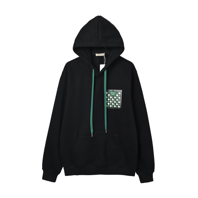 Gucci Black Hoodie with Green Diamond GG Pocket Print view