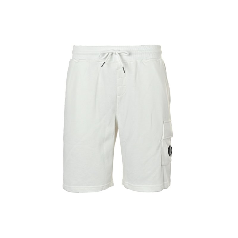 White Cargo Shorts with Drawstring and Pocket Detail view