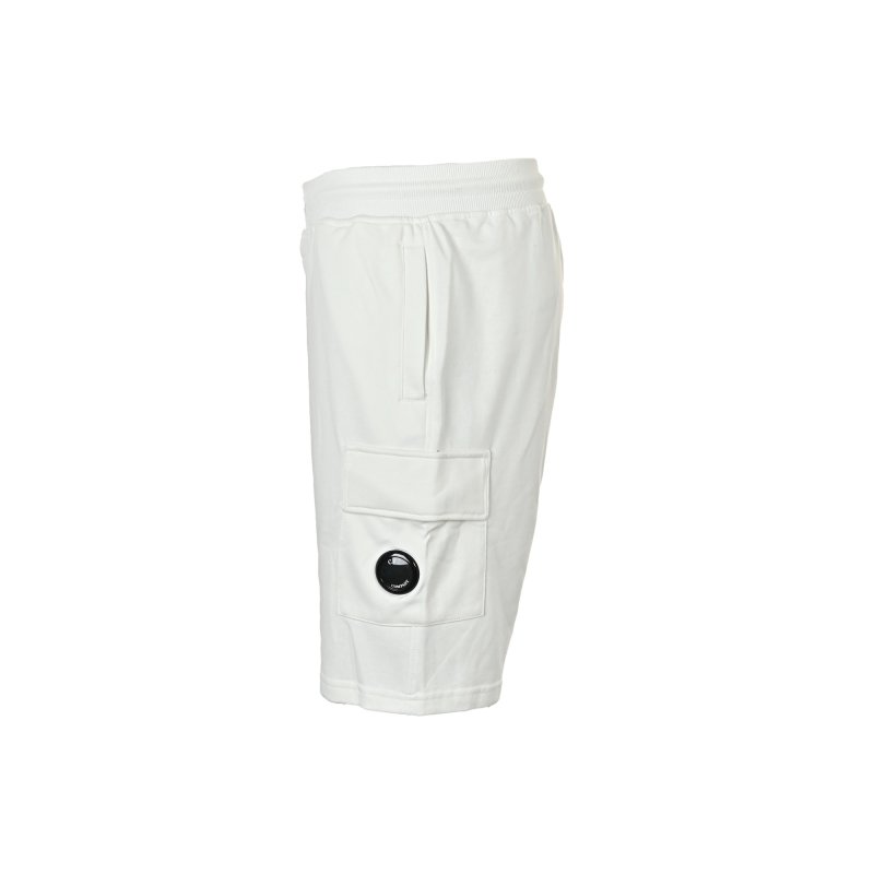 White Cargo Shorts with Drawstring and Pocket Detail view
