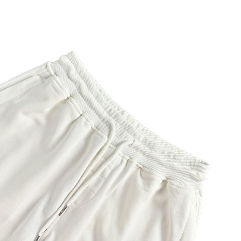White Cargo Shorts with Drawstring and Pocket Detail view