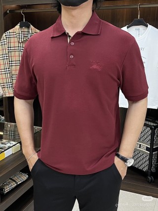 Burberry Embroidered Polo Shirt Burgundy
