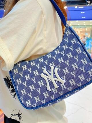 MLB NY Monogram Underarm Shoulder Bag Navy White