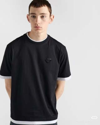 Essentials Black T-Shirt with Contrast Trim