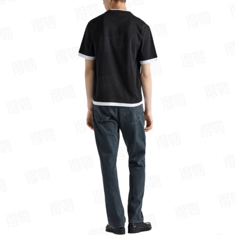Essentials Black T-Shirt with Contrast Trim view