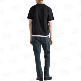 Essentials Black T-Shirt with Contrast Trim view 4