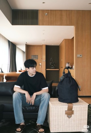 Essentials Black T-Shirt with Contrast Trim view 9