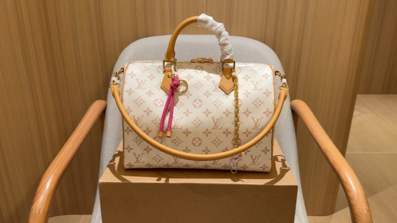Louis Vuitton Monogram Canvas Speedy Handbag Cream