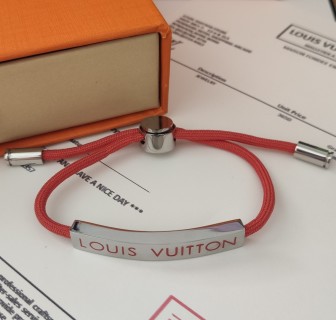 Louis Vuitton Orange Leather Rope Bracelet view 3