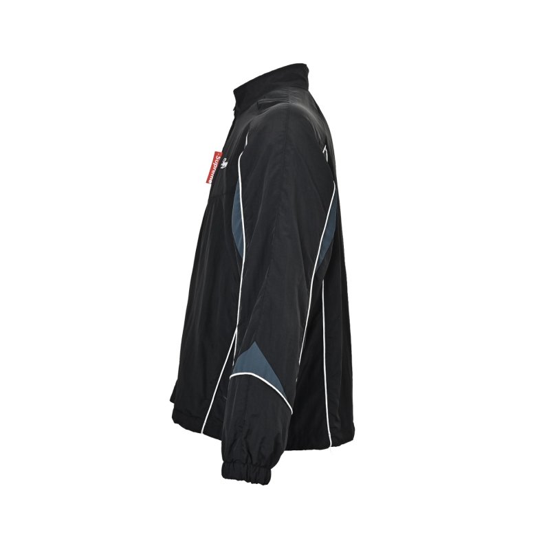 Black Lightweight Track Jacket with Contrast Piping view