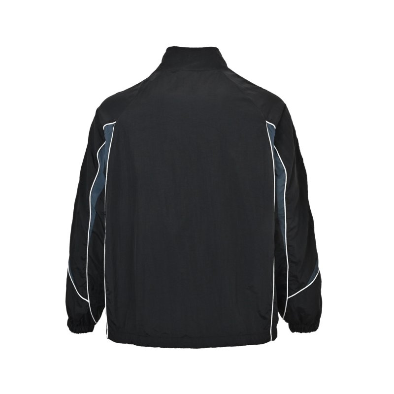Black Lightweight Track Jacket with Contrast Piping view