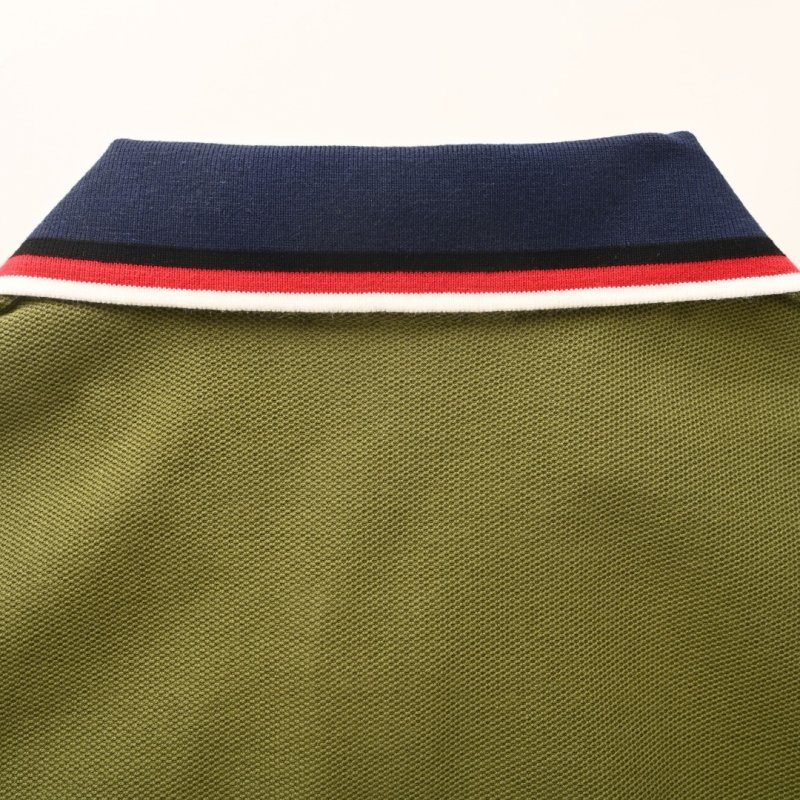 Lacoste Women's Olive Green Polo Shirt with Striped Trim view