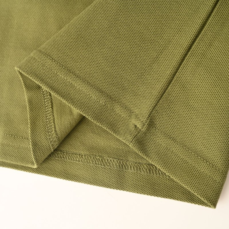 Lacoste Women's Olive Green Polo Shirt with Striped Trim view