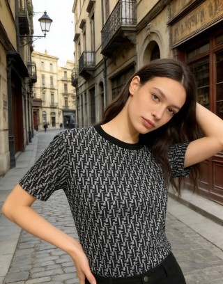 Fendi FF Monogram Black Short-Sleeve T-Shirt