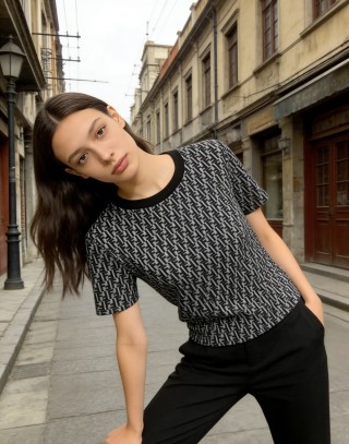 Fendi FF Monogram Black Short-Sleeve T-Shirt view 3