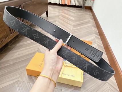 Louis Vuitton Damier Graphite Leather Belt with Metal Buckle view 5