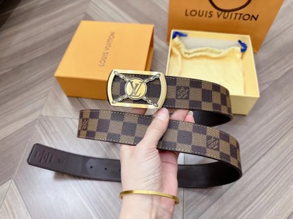Louis Vuitton Damier Graphite Leather Belt with Metal Buckle view 7