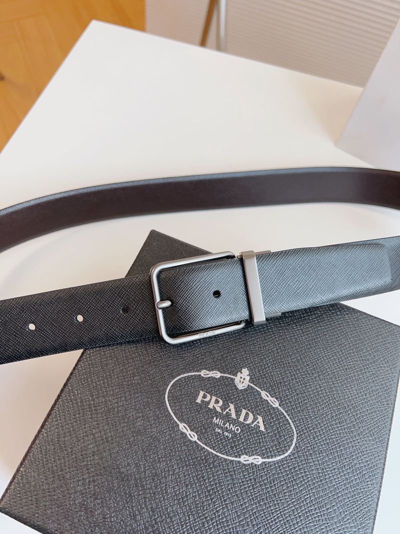Prada Saffiano Leather Belt Black 35mm view