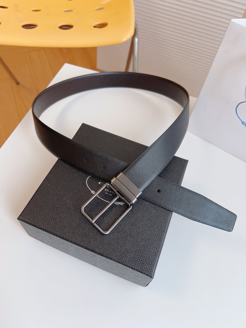 Prada Saffiano Leather Belt Black 35mm view