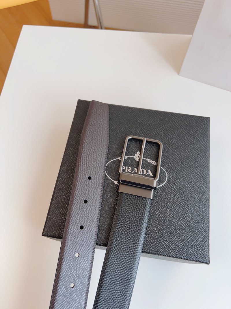 Prada Saffiano Leather Belt Black 35mm view