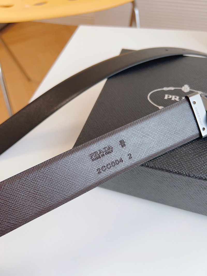 Prada Saffiano Leather Belt Black 35mm view