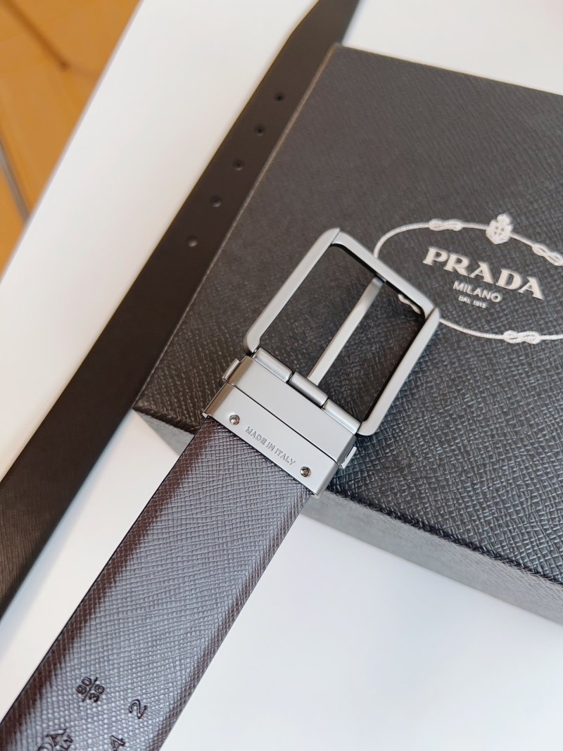 Prada Saffiano Leather Belt Black 35mm view