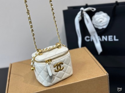 Chanel Black Quilted Box Bag with Dual Gold Hardware view 2