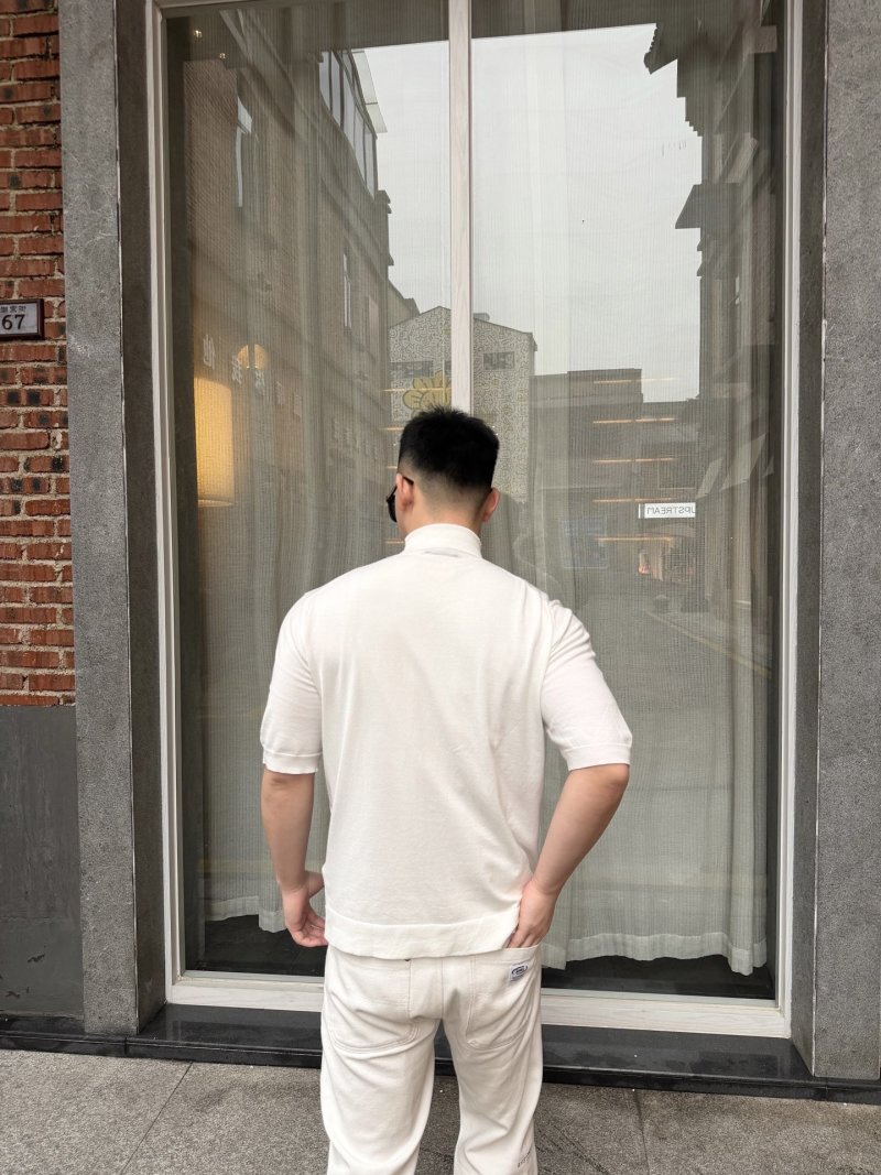 White Short-Sleeve Crew Neck T-Shirt view