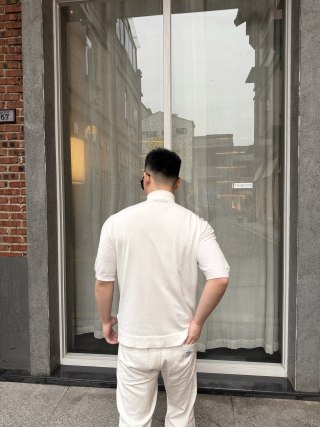 White Short-Sleeve Crew Neck T-Shirt view 6