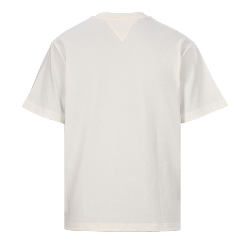 White Short Sleeve T-Shirt with Brown Pocket Detail view