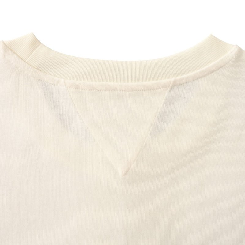 White Short Sleeve T-Shirt with Brown Pocket Detail view