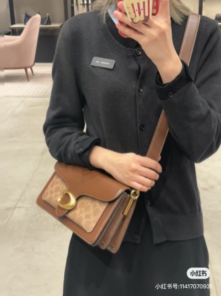 Coach Tabby Cognac Leather Shoulder Bag view 6