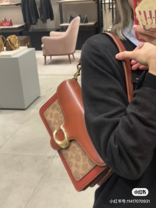 Coach Tabby Cognac Leather Shoulder Bag view 7