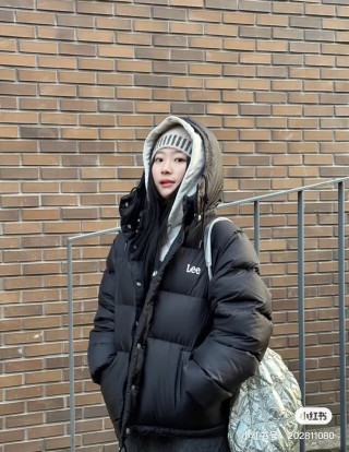 Black Oversized Puffer Down Jacket view 3