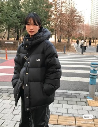 Black Oversized Puffer Down Jacket view 5
