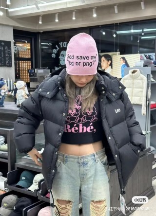 Black Oversized Puffer Down Jacket view 8